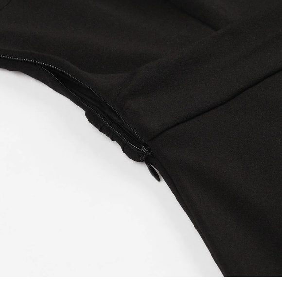 Gossamer BAT Dress Black Women's Long Sleeve Party Dress Midi Sweetheart - Picture 8 of 15